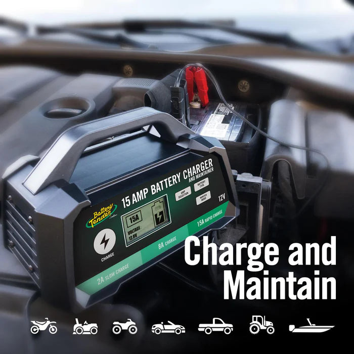 Battery Tender - 15 AMP/8 AMP/2 AMP Power Tender® Selectable Chemistry 12V Battery Charger
