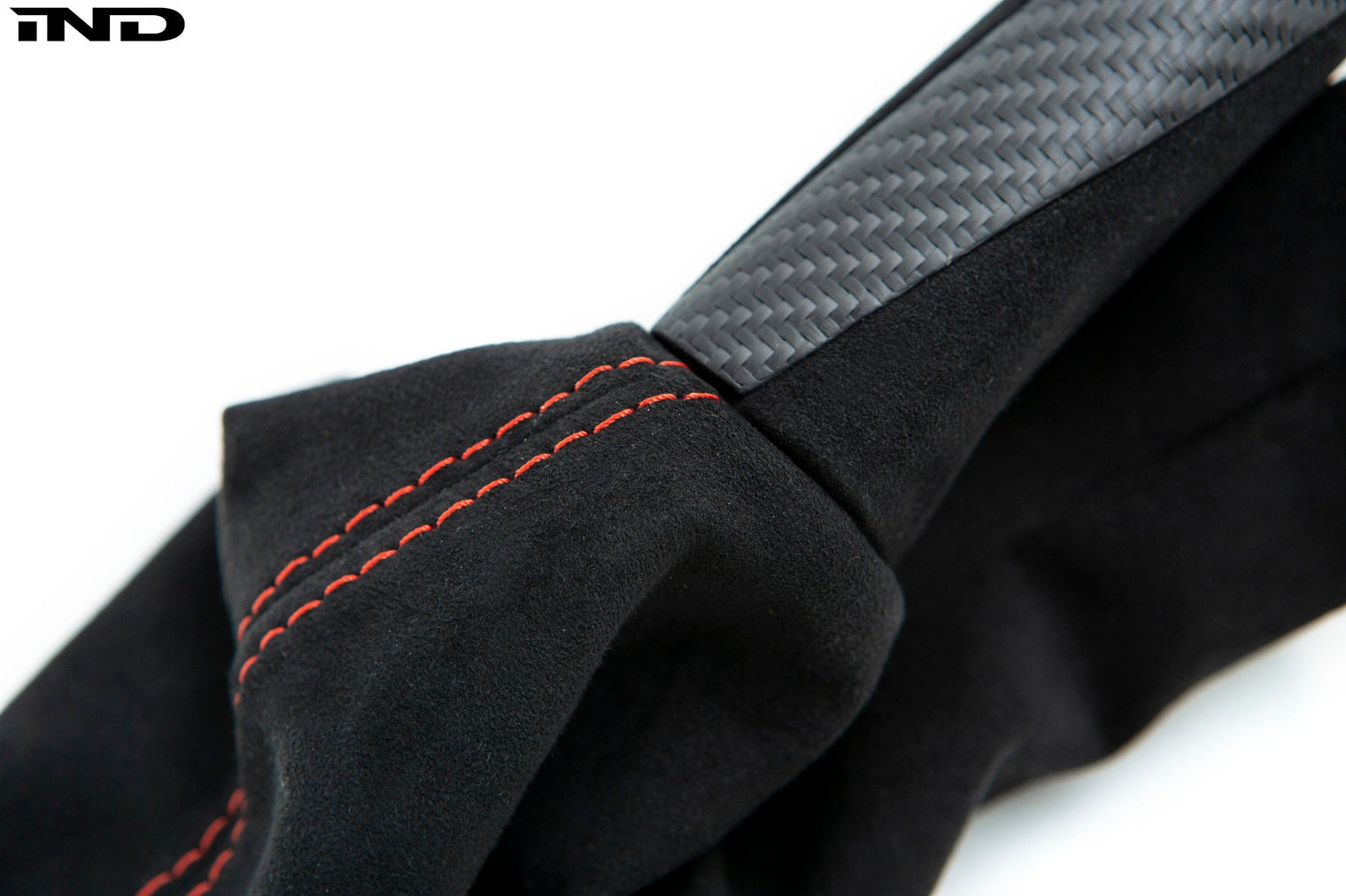 iND f87 m2 matte carbon stitched parking brake handle - iND Distribution