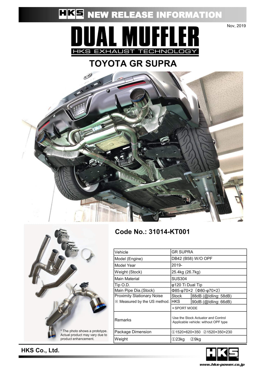 HKS - Dual Hi-Power Titanium Tip Catback Exhaust - Toyota A90 Supra