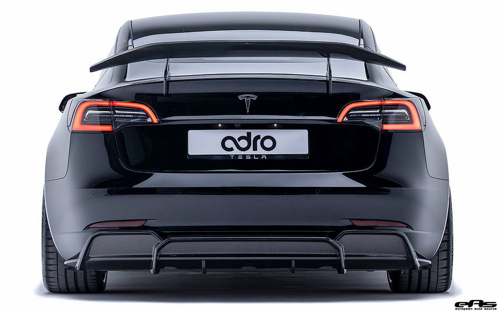 ADRO - Premium Prepreg AT-S Carbon Fiber Swan Neck Wing - Tesla Model 3
