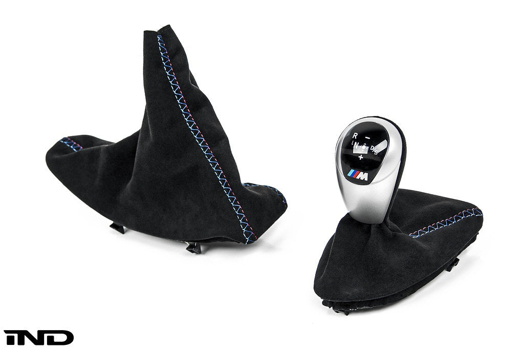 IND E9X M3 Tri-Color Stitched Alcantara E-Brake Boot - LHD