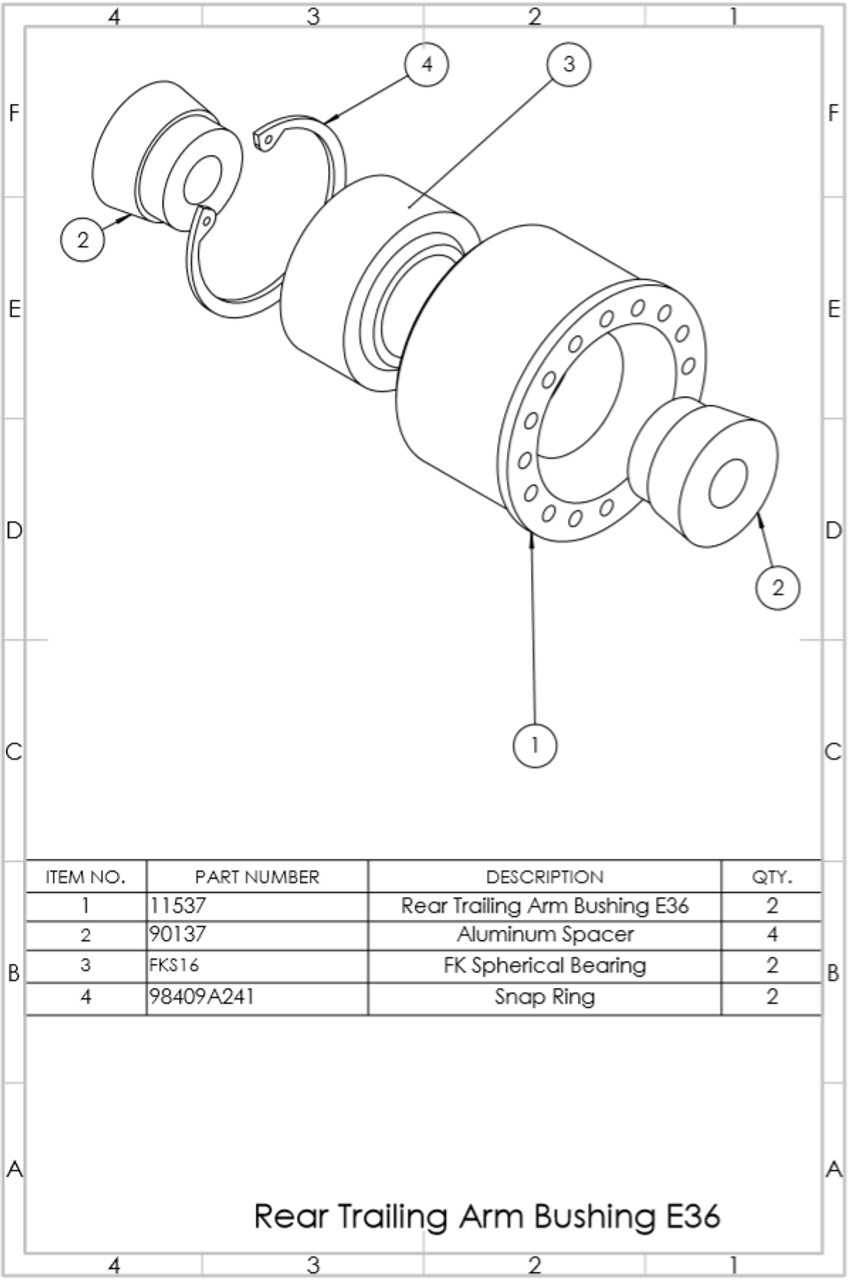 SPL Parts - Rear Trailing Arm Bushings - BMW E36/E46 M3