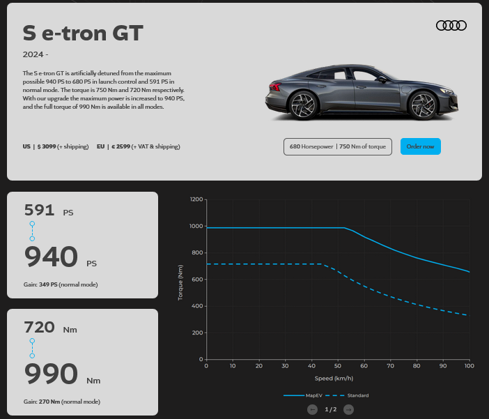 MapEV - ECU Performance Software - Audi e-tron GT