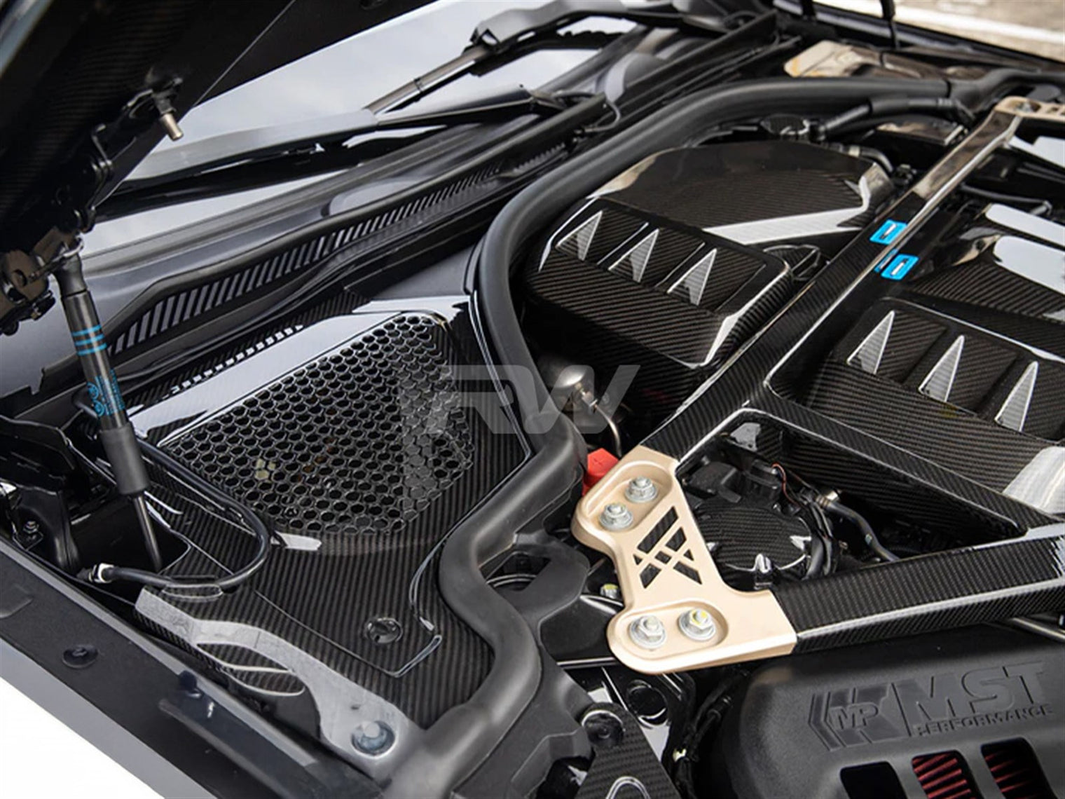 RW Carbon - Carbon Fiber Engine Cowl Panel Trim Set - BMW G8X M2/M3/M4