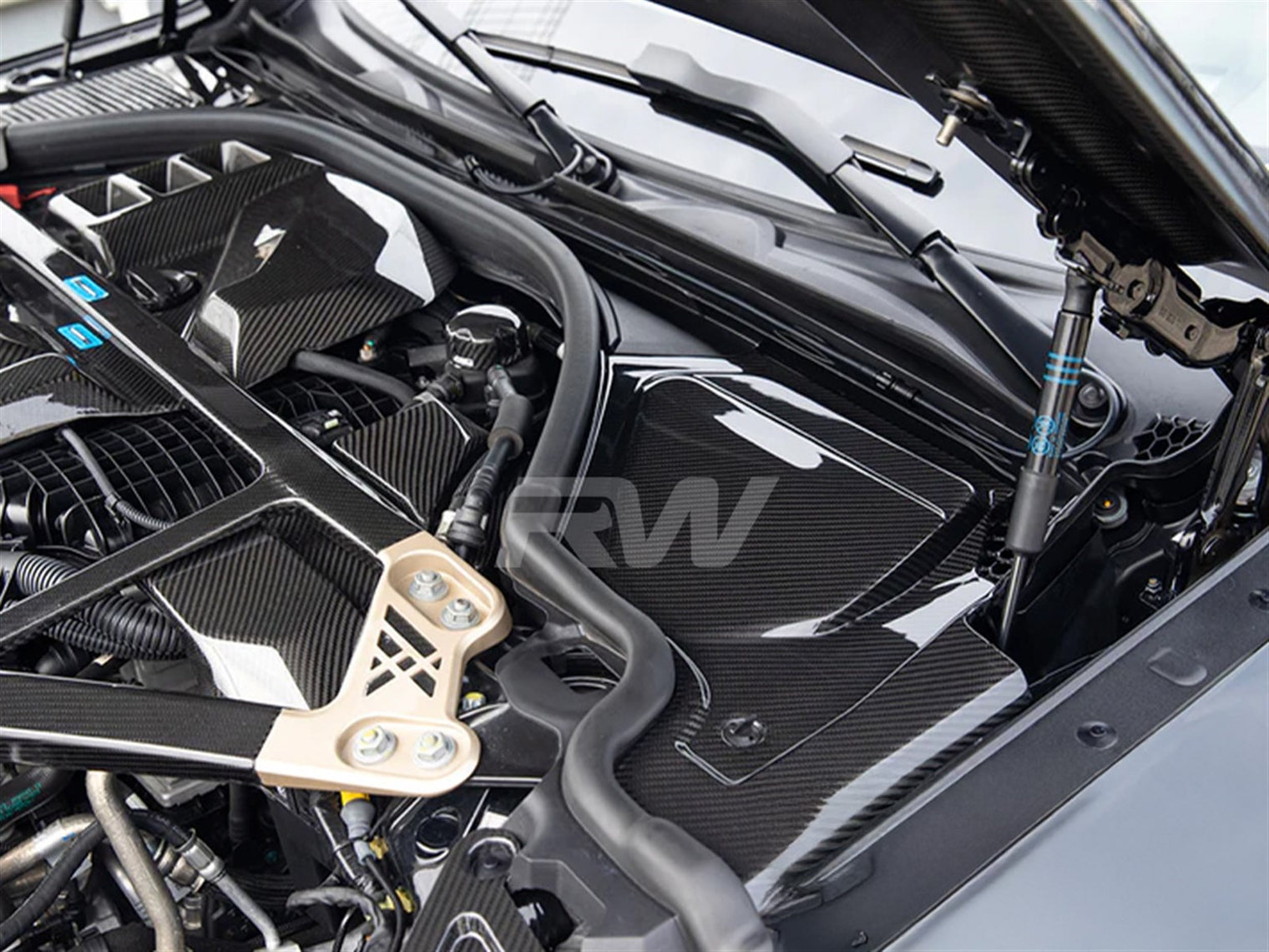 RW Carbon - Carbon Fiber Engine Cowl Panel Trim Set - BMW G8X M2/M3/M4