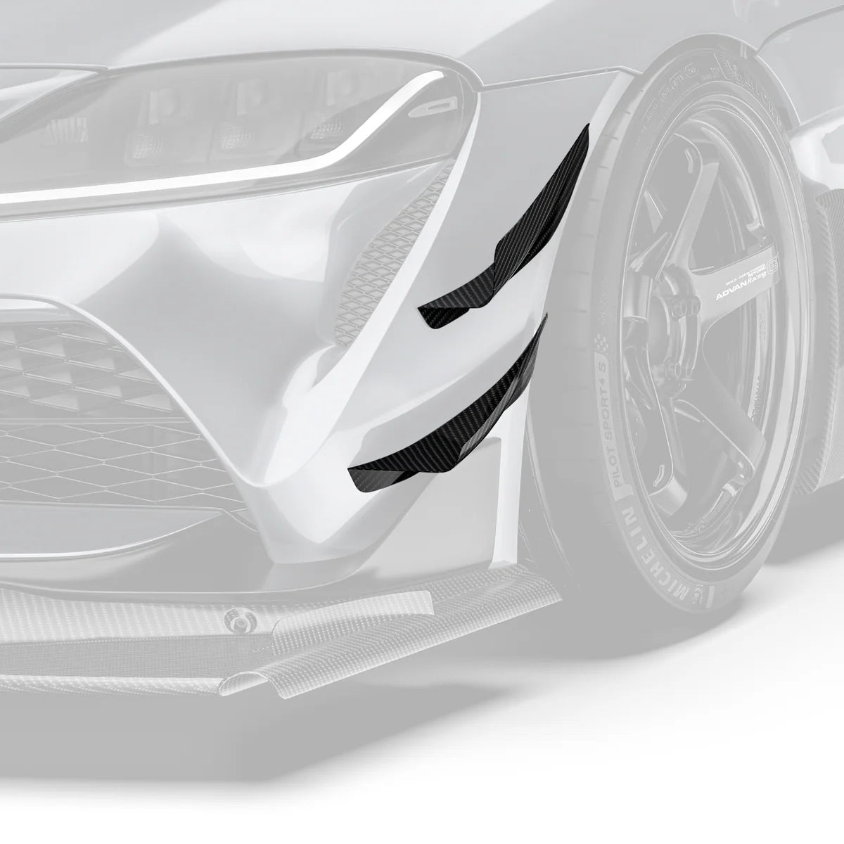 ADRO - ARD Prepreg Carbon Fiber Front Bumper Canards (for OEM Front Bumper) - Toyota GR Supra