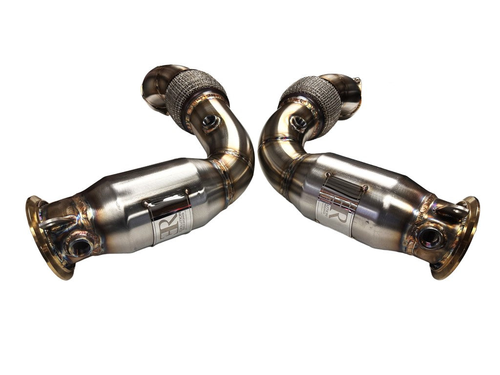 Evolution Racewerks - Sport Series High-Flow Catted Downpipes (Stainless, Full Set) - BMW F95/F96 X5M/X6M