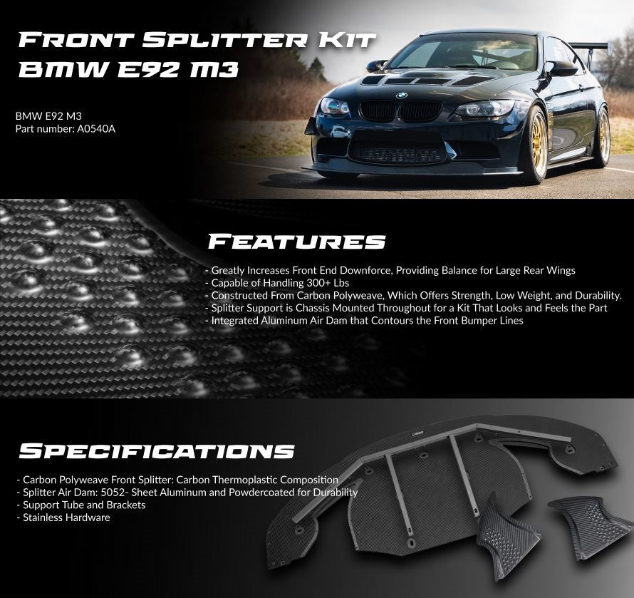 Verus Engineering - Front Splitter Kit - BMW E92 M3