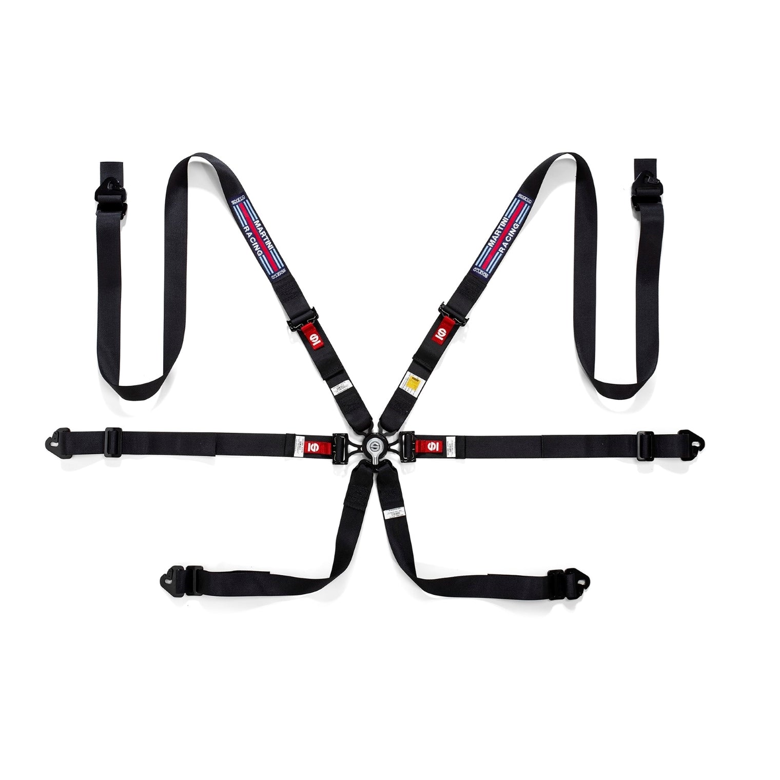 Sparco - 6-Point Martini Racing 2" Pull-Down Harness w/ Steel Adjuster