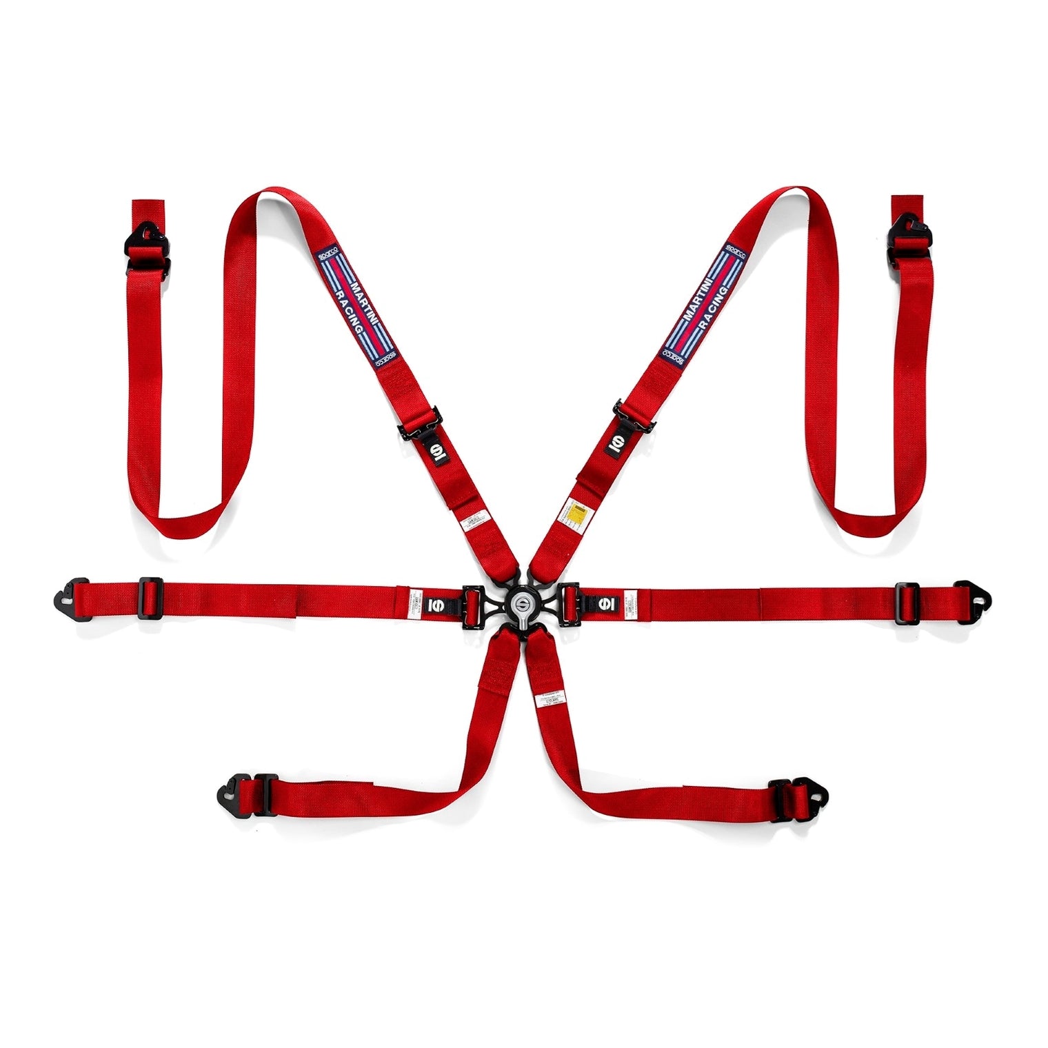 Sparco - 6-Point Martini Racing 2" Pull-Down Harness w/ Steel Adjuster