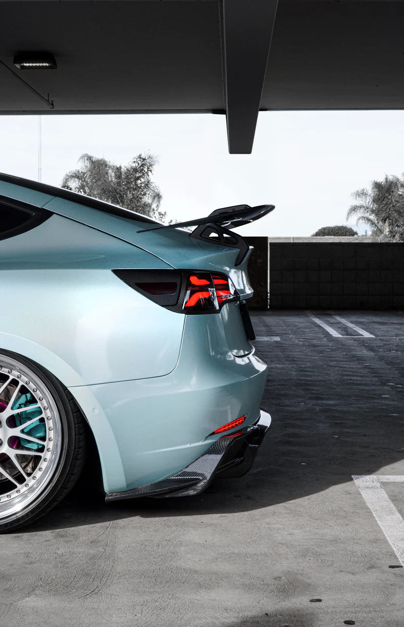 ADRO - Premium Prepreg AT-S Carbon Fiber Swan Neck Wing - Tesla Model 3