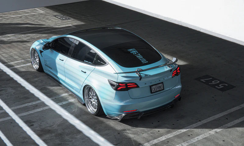 ADRO - Premium Prepreg AT-S Carbon Fiber Swan Neck Wing - Tesla Model 3