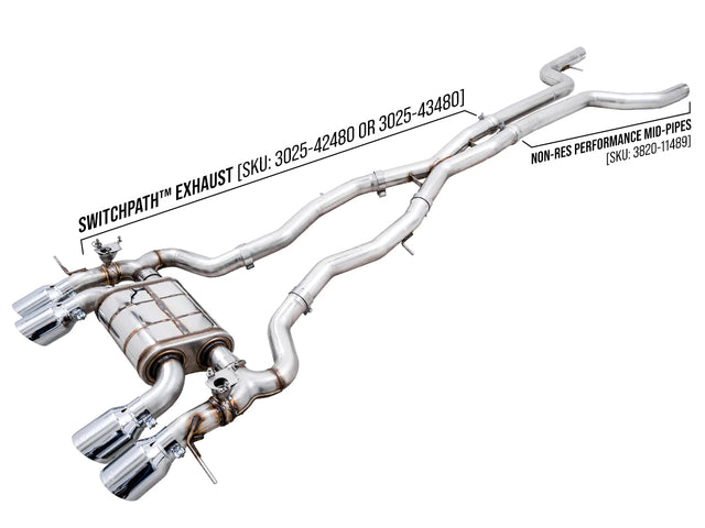 AWE Tuning - Non-Resonated Performance Mid Pipes - BMW G8X M2/M3/M4