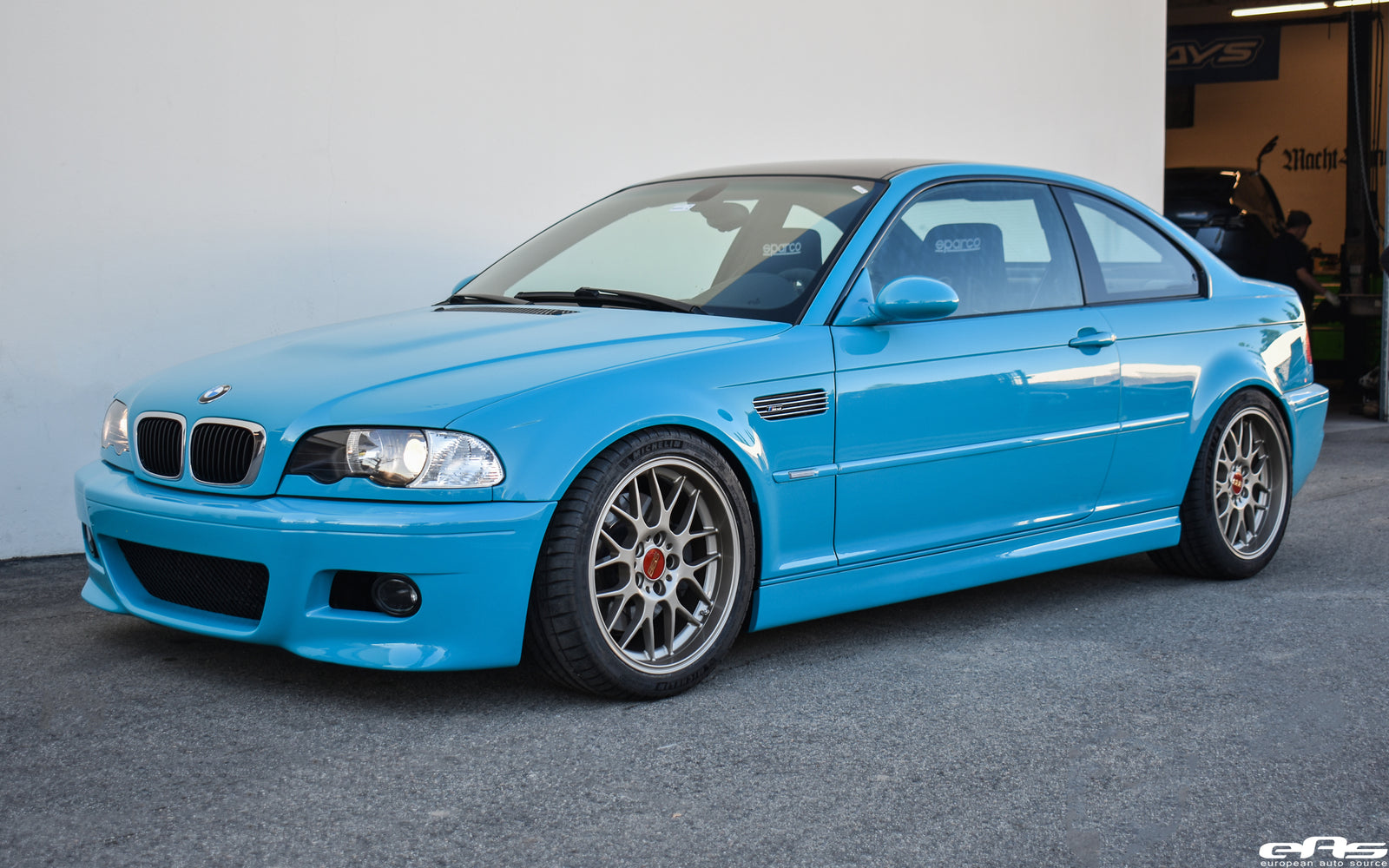 Miami Blue E46 M3 - BBS RG-R, Sparco QRT-K