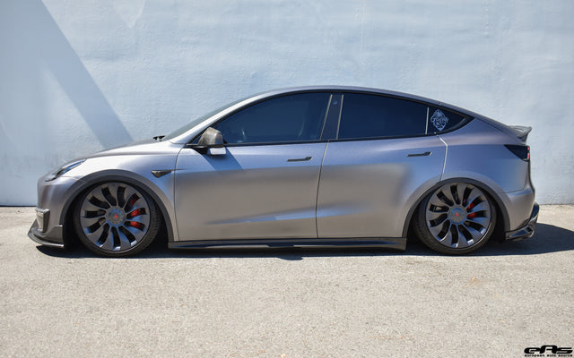Tesla Model Y - AlphaRex Pro-Series Taillights, ADRO Carbon Fiber Body Kit, Hansshow Steering Wheel