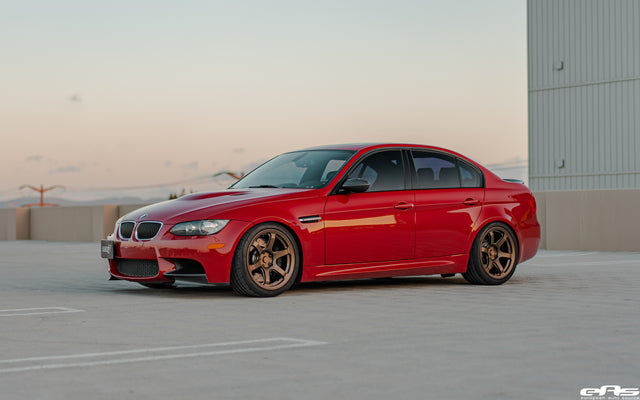 Melbourne Red BMW E90 M3 - Titan 7 T-D6e Techna Bronze