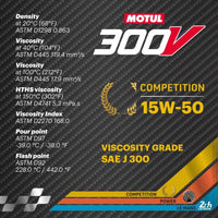 Motul - 300V COMPETITION Synthetic Motor Oil - 15W50