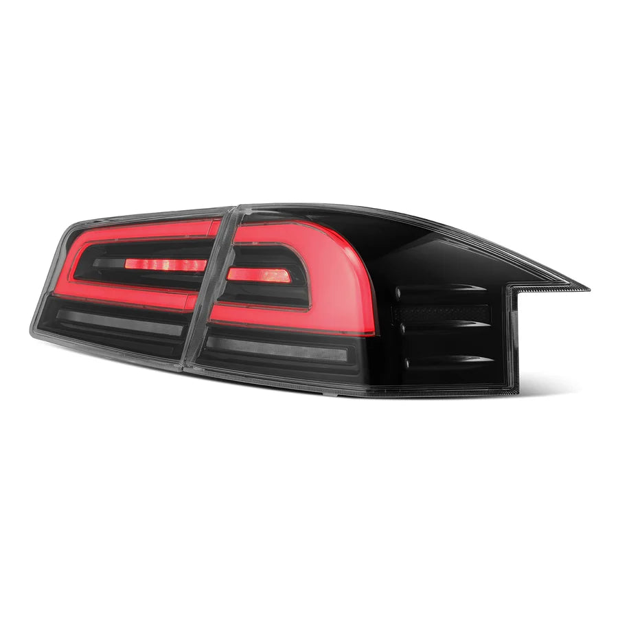 Alpharex - LUXX-Series LED Tail Lights with Black Trunk Center Piece (Black Red) - Tesla Model S