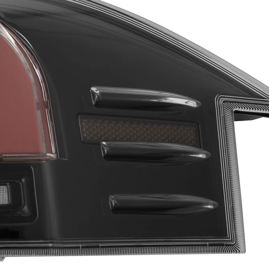 Alpharex - LUXX-Series LED Tail Lights with Black Trunk Center Piece (Black Red) - Tesla Model S