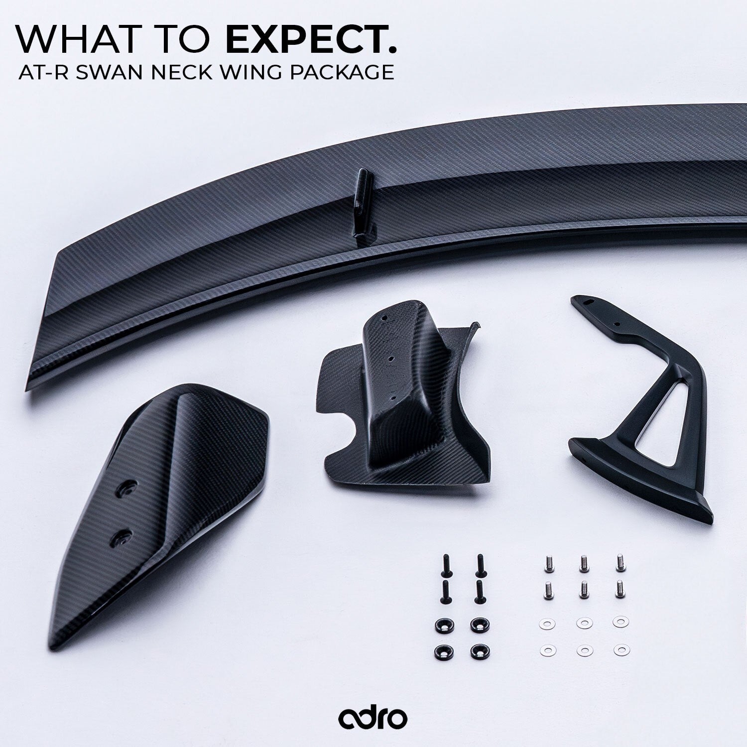 ADRO - Premium Prepreg AT-R2 Carbon Fiber Swan Neck Wing - Toyota GR Supra