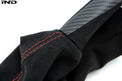 iND f87 m2 matte carbon stitched parking brake handle - iND Distribution
