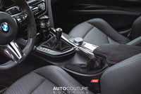 IND F8X M3 / M4 Matte Carbon + Alcantara Shift Boot Set - Straight Stitch