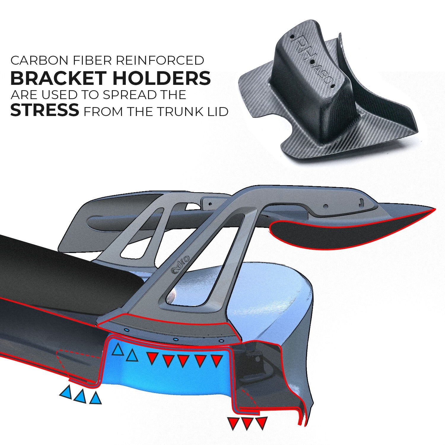 ADRO - Premium Prepreg AT-R2 Carbon Fiber Swan Neck Wing - Toyota GR Supra