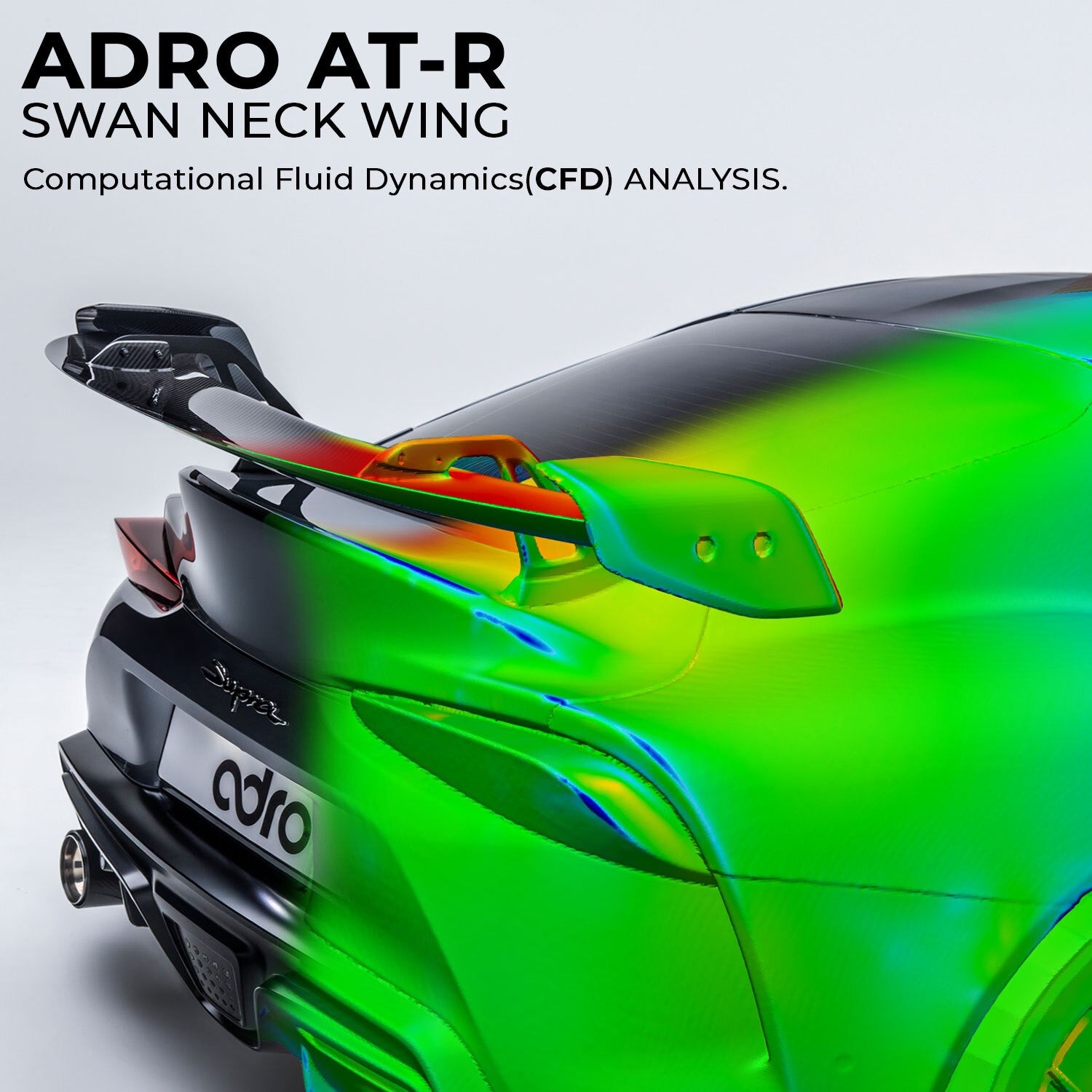 ADRO - Premium Prepreg AT-R2 Carbon Fiber Swan Neck Wing - Toyota GR Supra