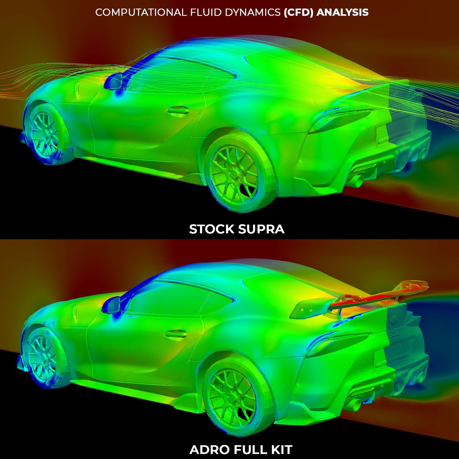 ADRO - Premium Prepreg AT-R2 Carbon Fiber Swan Neck Wing - Toyota GR Supra