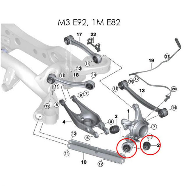 Millway Motorsport - Rear Lower Front Eccentric Control Arm Bushings - BMW E9X M3