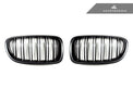 AutoTecknic Stealth Black Dual-Slats Front Grille Set - F10 5-Series | M5