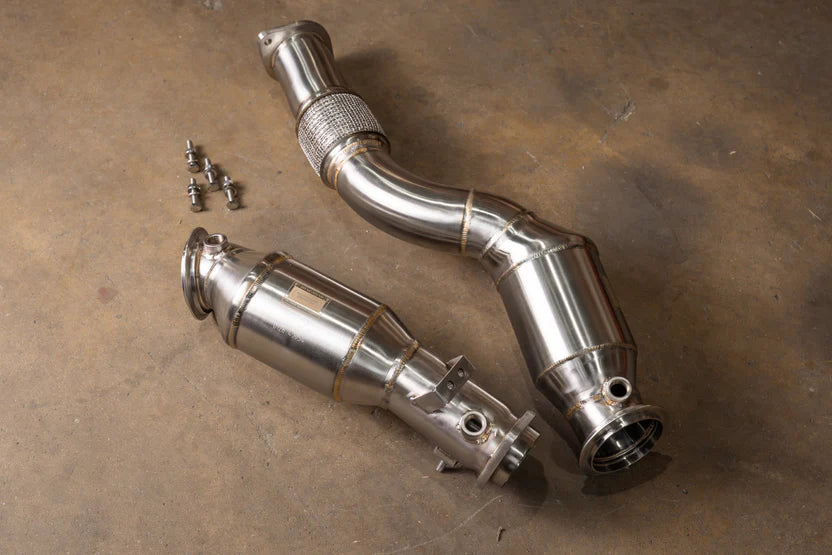 Valvetronic Designs - Stainless High-Flow Catted Downpipes (400 Cell) - BMW G8X M2/M3/M4
