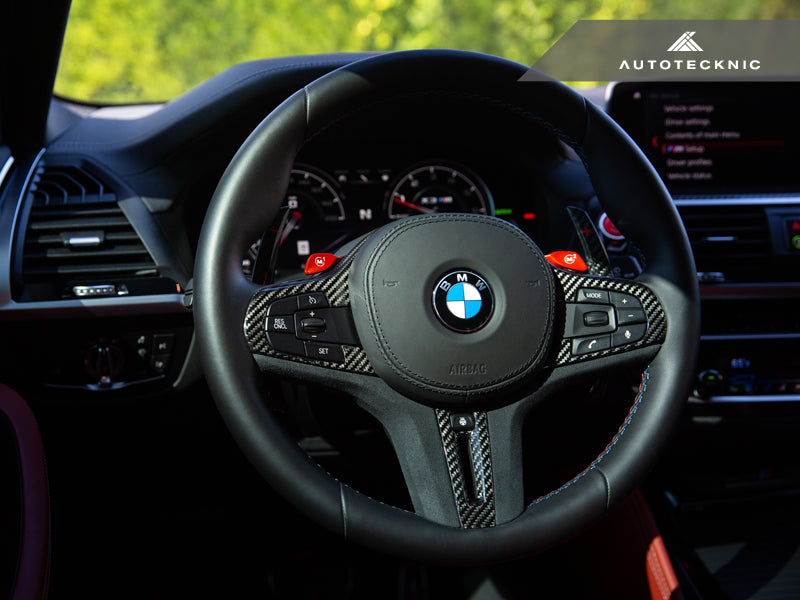 AutoTecknic - Carbon Alcantara Steering Wheel Trim - BMW F91/F92/F93 M