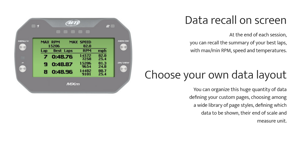 AIM - MXm LCD Compact Dash Logger