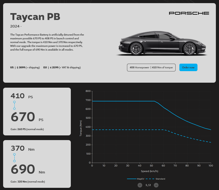 MapEV - ECU Performance Software - Porsche J1.2 Taycan