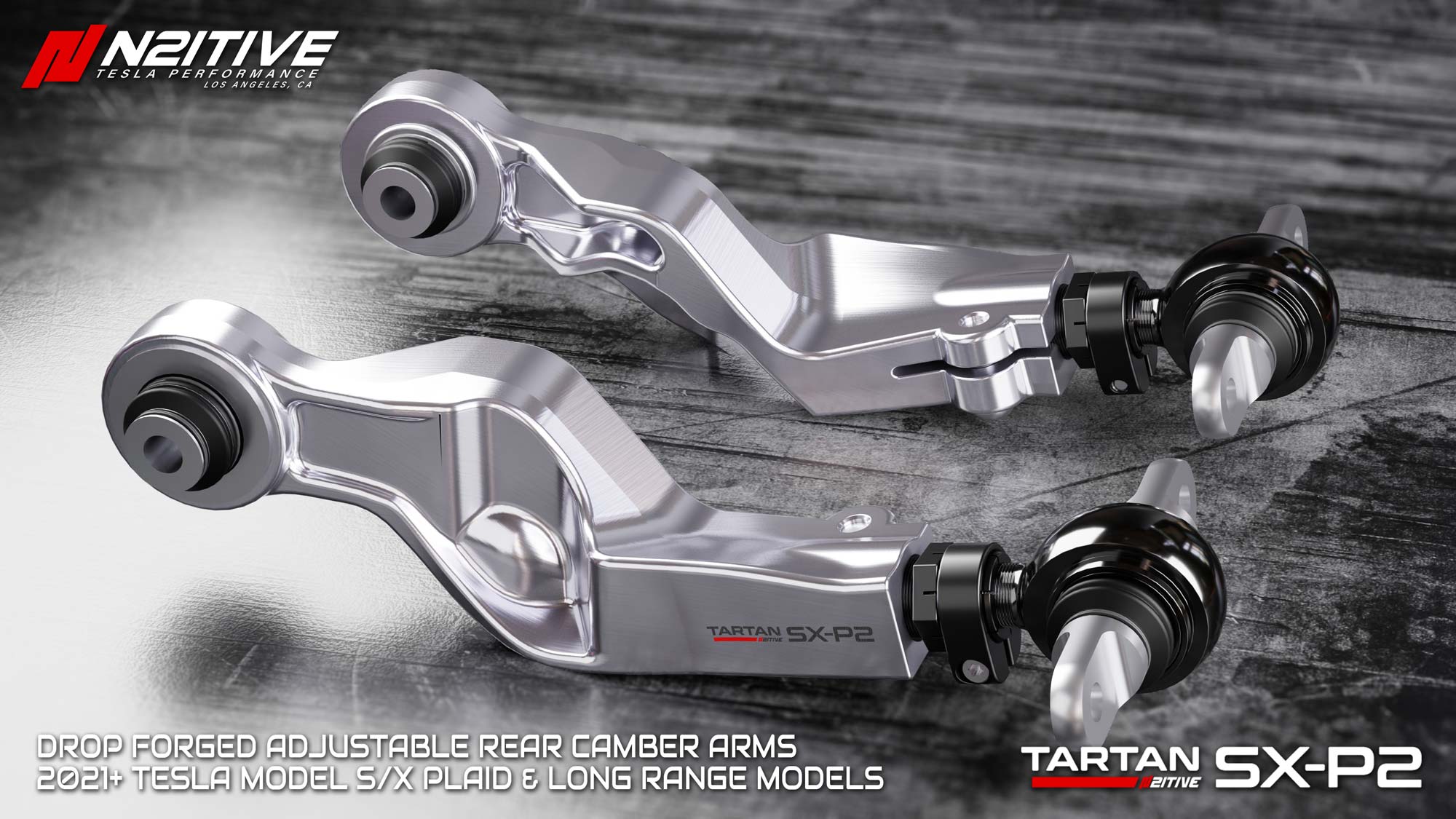 N2itive - ARTAN SX-P2 Forged Adjustable Rear Upper Camber Arms - Tesla