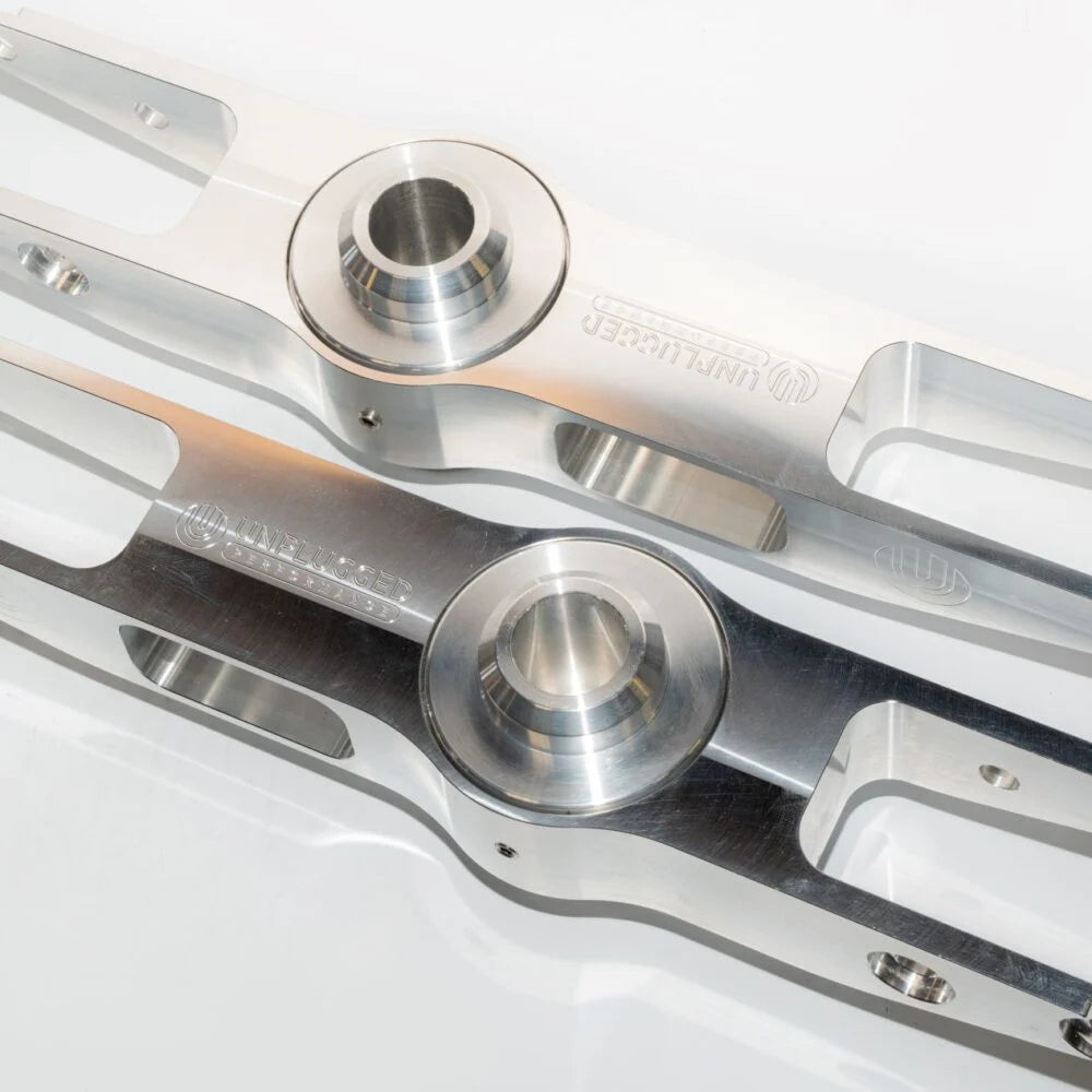 Unplugged Performance - Ultimate Edition Billet Height Adjustable Rear Spring Arms - Tesla Model 3/Model Y