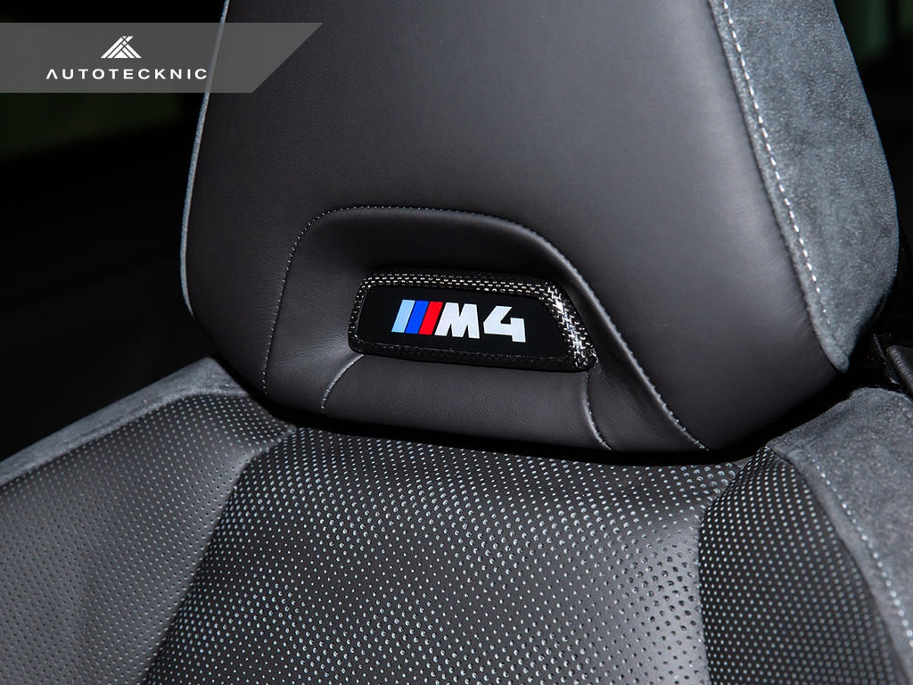 AutoTecknic Dry Carbon Front Seat Illuminated Emblem Cover - BMW M