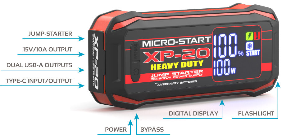 Antigravity - XP-20-HD Micro-Start (Heavy Duty) Lithium Jump-Starter Portable Power Supply