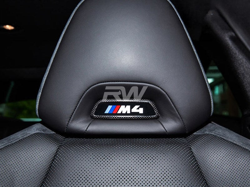 RW Carbon - Carbon Fiber Front Seat Emblem Covers - BMW F/G-Chassis