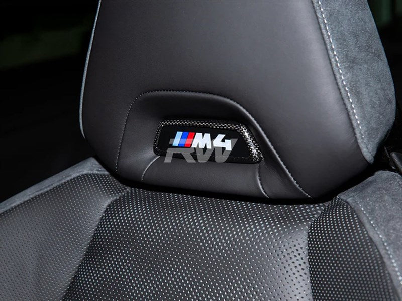 RW Carbon - Carbon Fiber Front Seat Emblem Covers - BMW F/G-Chassis
