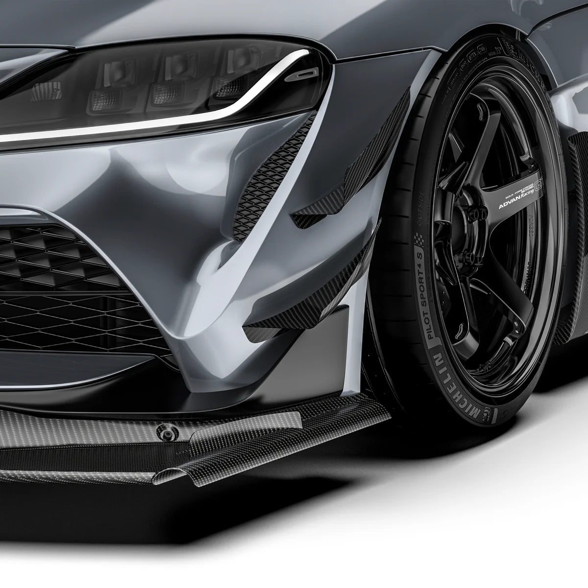 ADRO - ARD Prepreg Carbon Fiber Front Bumper Canards (for OEM Front Bumper) - Toyota GR Supra