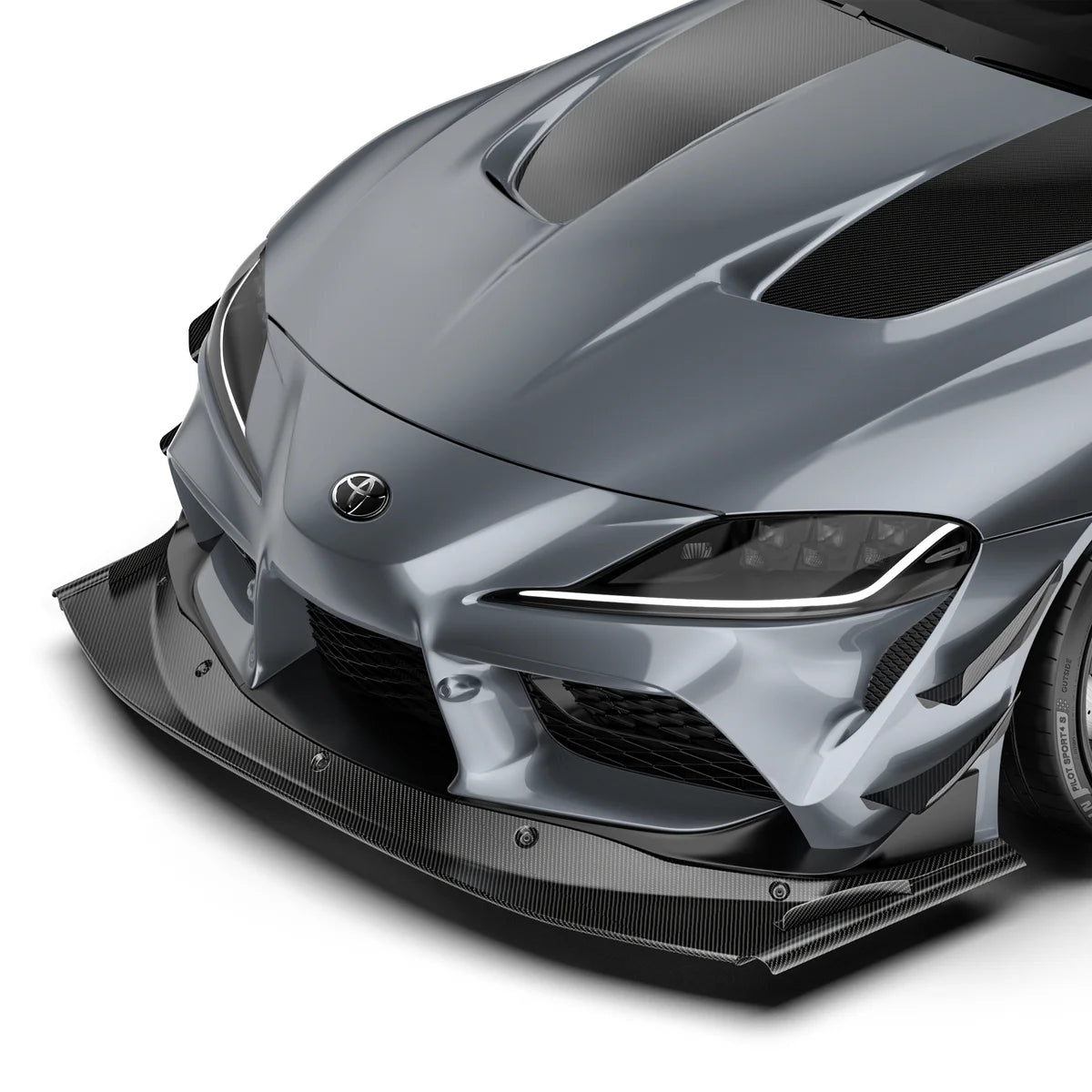 ADRO - ARD Prepreg Carbon Fiber Race Splitter (for OEM Front Bumper) - Toyota GR Supra