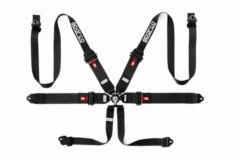 Sparco - 6-Point HANS 3" Tapered Pull-Down Harness w/ Aluminum Adjuster