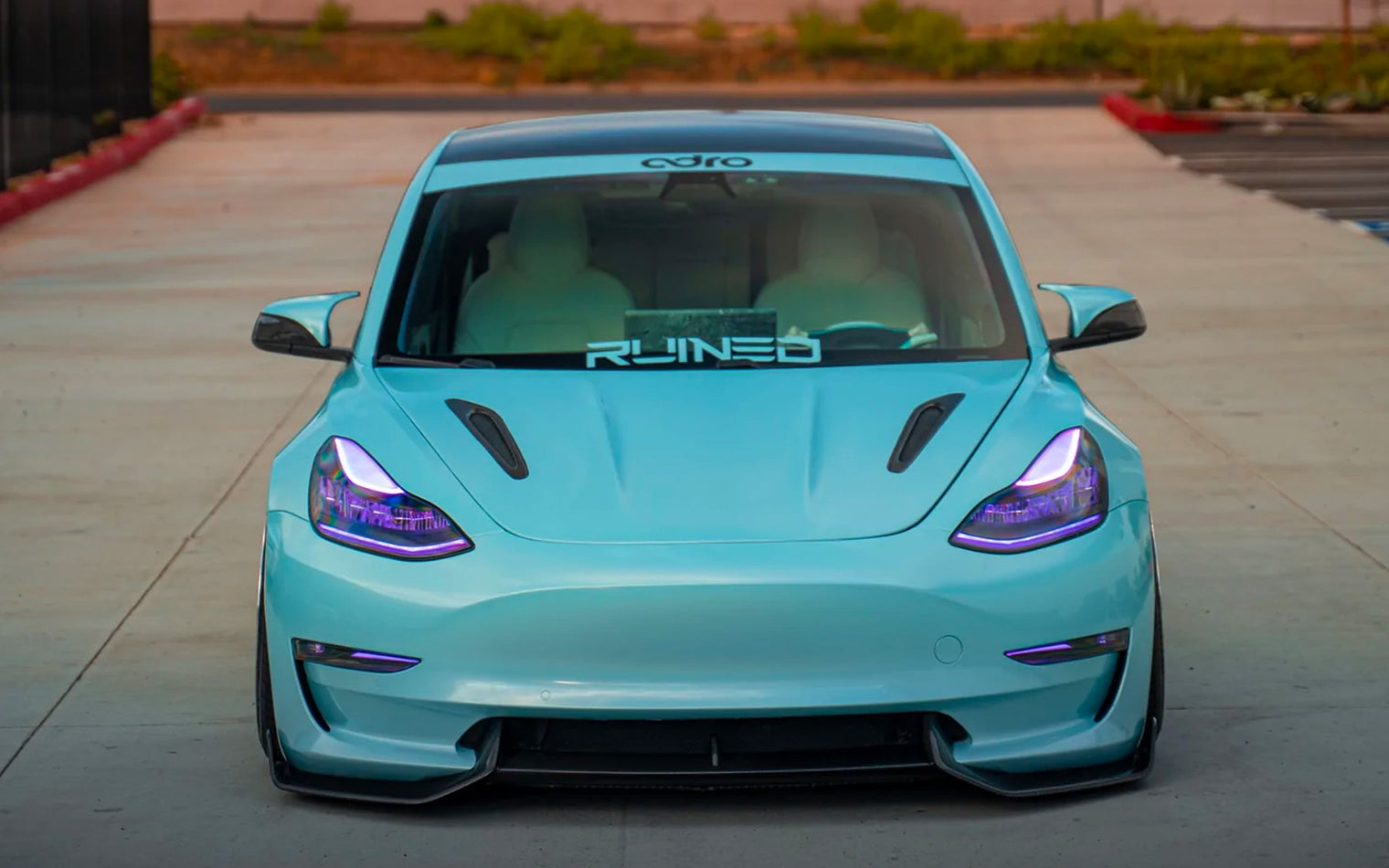 ADRO - Premium Prepreg V2 Carbon Fiber Front Lip - Tesla Model 3