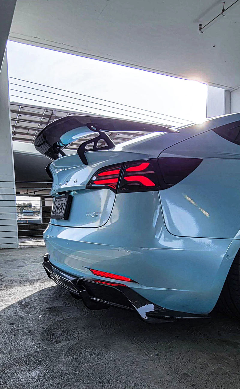 ADRO - Premium Prepreg AT-S Carbon Fiber Swan Neck Wing - Tesla Model 3